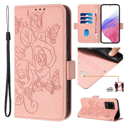 Leather Phone Case With Card Slots For Daily Errands in pink floral RFID wallet with kickstand and wrist strap