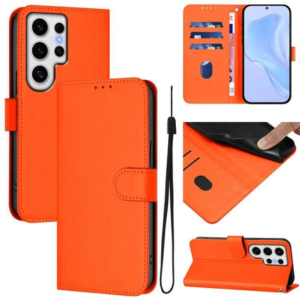 Leather Phone Case For Everyday Carry Essentials Simple Protective Case For Daily Errands On The Go - orange wallet folio with card slots, cash pocket and stand