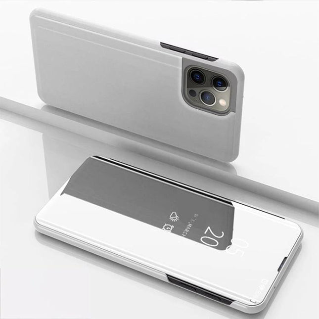 Leather Flip Case for iPhone Everyday Protection for Easy Viewing On Go Daily Use - white genuine leather flip cover with stand for hands-free viewing