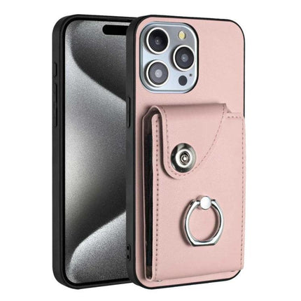 Organ Card Holder Case For iPhone 14 Pro Max 13 Pro Max 13 Pro SE 2022 2020 8 7 - pink PU TPU card wallet ring holder phone case