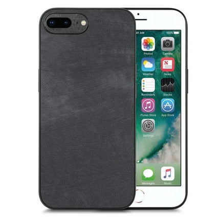 Vintage Leather Phone Case For Everyday Use in slim black leather with TPU/PC protection shown on smartphone