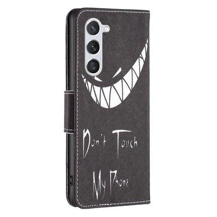 Leather Phone Case for Galaxy - Slim Everyday Protection for Daily Phone Handling black wallet-style PU leather cover with zipper smile design