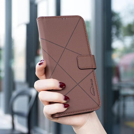 Leather Phone Case With Card Slots And Cash Pocket brown leather folio wallet with three card slots, cash pocket and RFID protection