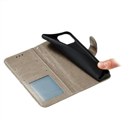 Leather iPhone Case for Everyday Protection with PU exterior, TPU frame, built-in stand and card slot, shown open and hands-free ready