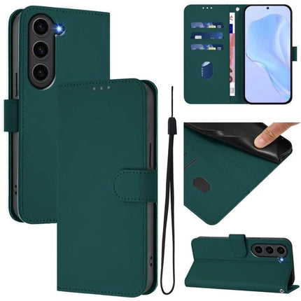 Leather Phone Case With Lanyard And Card Slots For Everyday Carry On The Go Durable Slim PU Leather - teal wallet folio with lanyard, card slots, and kickstand