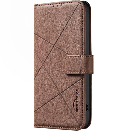 Leather Phone Case With Card Slots And Cash Pocket brown textured wallet case with 3 card slots, cash pocket, RFID blocking and magnetic clasp