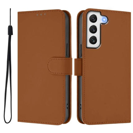 Leather Phone Case With Lanyard For Daily Carry And Hands Free Viewing With Card Slots - brown PU leather wallet case with lanyard and card slots