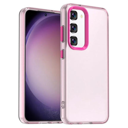 Candy Protective Case For Samsung Galaxy Phone, Everyday Protection Against Scratches And Dust - pink clear TPU PC PET slim everyday protective case