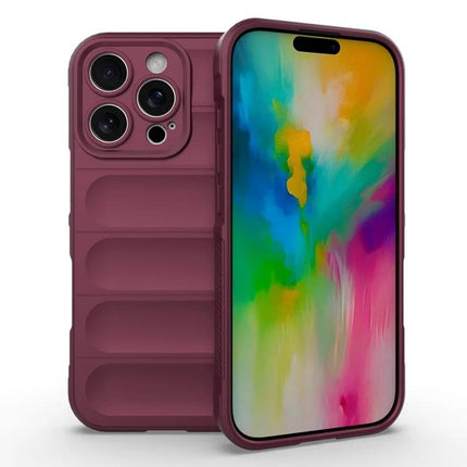 Phone Case for iPhone 16 Pro and 16 Plus Daily Use slim flexible TPU burgundy case protects against scratches and dirt
