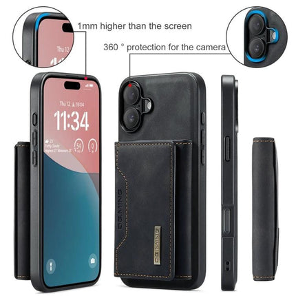 DG.MING Leather Phone Case With Card Holder For Everyday Commuting And On The Go Practical Everyday Essential - black leather wallet case with built-in stand