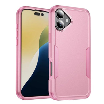 iPhone 16 Shockproof Case for Everyday Protection in slim pink TPU+PC shell, durable grip for commuting and daily drop resistance