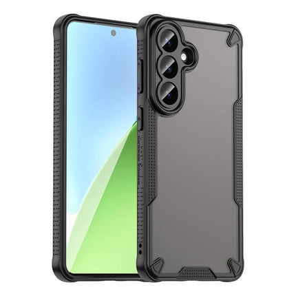 Armor Glaze Case For Samsung Phones Everyday Protection, Slim And Durable For Daily Handling - slim black protective PC TPU case showing front and back