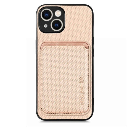 Essential Leather Phone Case With Card Slots - slim PU leather card holder with magnetic closure and four-corner drop protection (rose gold)