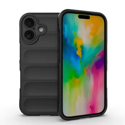 Essential Protective Case For iPhone Daily Use - black TPU shell with soft flannel lining, slim shock-resistant cover with precise cutouts for camera and buttons