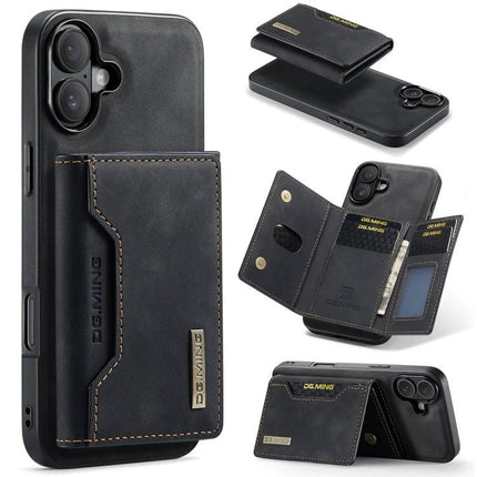 DG.MING Leather Phone Case With Card Holder For Everyday Commuting And On The Go Practical Everyday Essential - black leather wallet case with card slots and stand