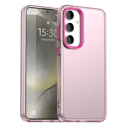 Protective Candy Case for Samsung Galaxy S25 slim hybrid TPU PC PET pink protective phone case