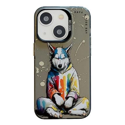 Animal Pattern Phone Case For Everyday iPhone Protection - colorful husky art TPU PC slim protective case