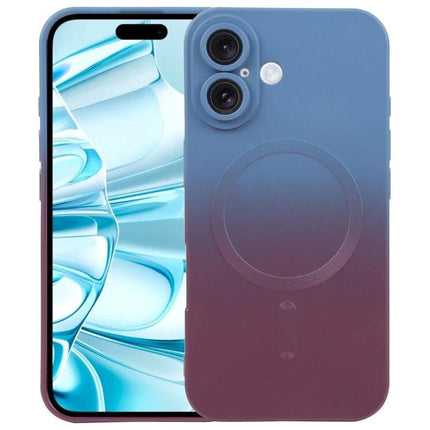 iPhone Gradient Case for Everyday Protection showing blue-to-purple gradient slim protective cover with camera cutouts and MagSafe circle