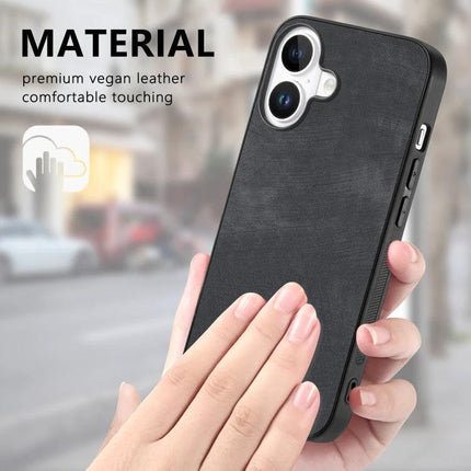 Vintage Leather Phone Case For Everyday Device Protection During Commutes And Daily Use - black leather TPU PC protective phone case held in hand