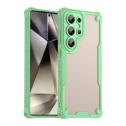 Armor Glaze Case For Samsung Phones Everyday Protection For Daily Commute And Work - slim mint green PC TPU case with raised edges for screen and camera