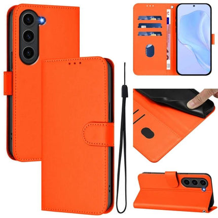 Leather Phone Case With Lanyard And Card Slots For Everyday Carry On The Go Durable Slim PU Leather orange wallet case with lanyard, card slots, stand, slim TPU interior