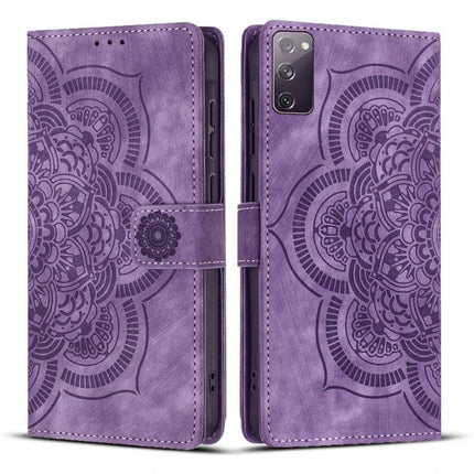 Leather Phone Case With Card Storage For Everyday Use - purple mandala folio wallet case with TPU core and card slots
