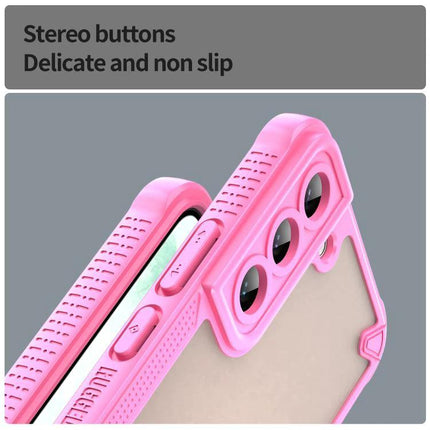 Armor Glaze Case for Smartphone: Everyday Protection - pink slim 2.5mm PC+TPU case with raised screen, non-slip stereo buttons and triple camera cutouts