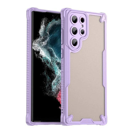 Armor Glaze Case for Samsung Phones Everyday Protection slim purple two-material durable PC TPU case for Samsung with raised camera protection
