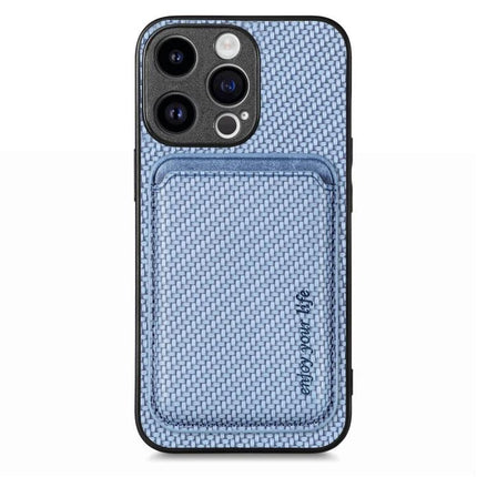 Essential Leather Phone Case With Card Slots - blue PU leather slim card holder with magnetic closure and four-corner drop protection