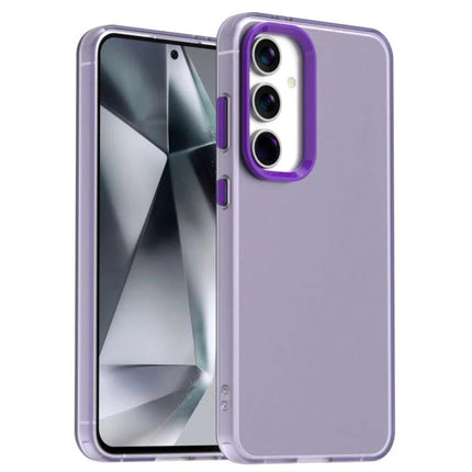 Essential Samsung Galaxy Phone Case for Everyday Protection — slim purple TPU PC PET blend case showing camera cutout