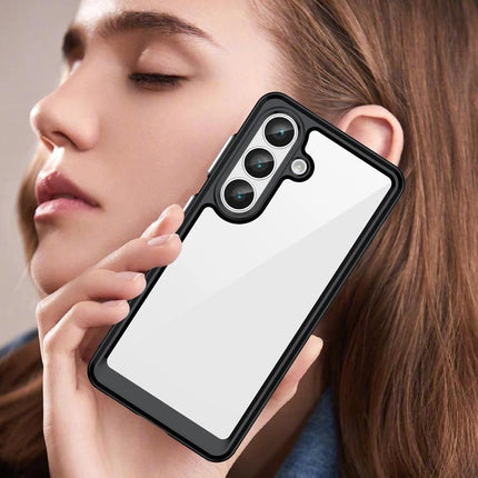 Acrylic Phone Case For Samsung Galaxy Everyday Protection For Daily Life And Handling During Commutes clear acrylic back with black TPU bumper for commute use
