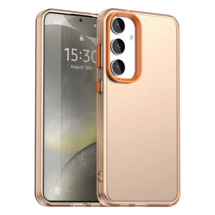 Protective Candy Case for Samsung Galaxy S25 slim hybrid TPU PC PET clear rose gold phone cover