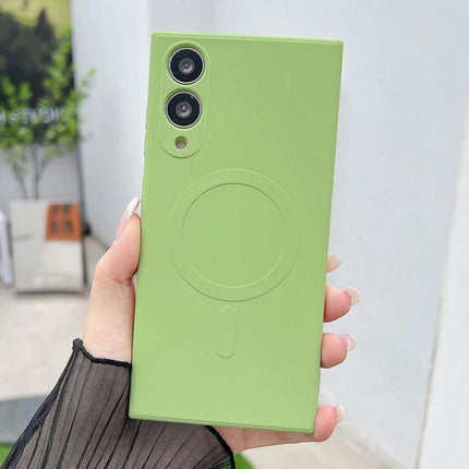 Silicone Protective Case For Samsung Phones Everyday Use - slim liquid silicone green case with soft cushioning and camera cutouts for daily protection