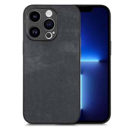 Vintage Leather Phone Case For Everyday Protection And Style With A Timeless Look And Quality Craft - slim black leather phone case showing rear and front