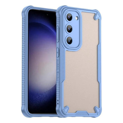 Armor Glaze Case for Samsung Phones Everyday Protection slim blue PC TPU case showing camera cutouts and reinforced corners
