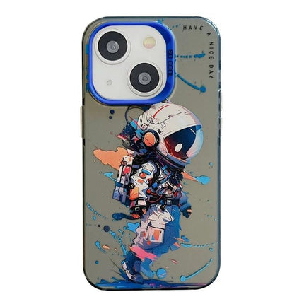 Protective Animal Pattern Phone Case For Daily Use - oil painting astronaut design iPhone case, slim durable protection against scratches and bumps