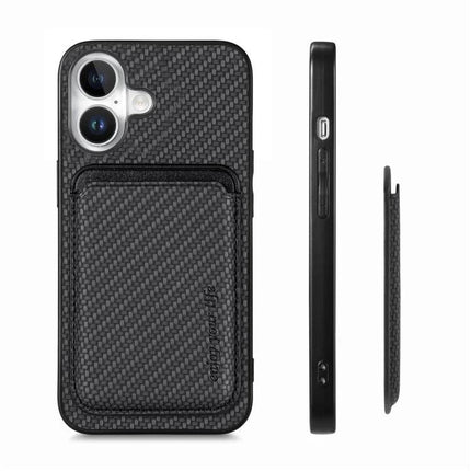 Essential Leather Phone Case With Card Slots slim black PU leather card holder with magnetic closure and four-corner drop protection