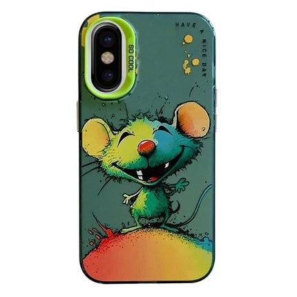 iPhone Case Animal Print for Everyday Protection with colorful cartoon mouse design, slim TPU/PC durable shell, pocket-friendly protection