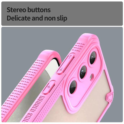 Armor Glaze Case For Samsung Phones Everyday Protection For Daily Commute And Work - pink slim PC TPU case with raised camera edge and non-slip stereo buttons