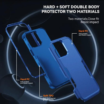 Durable Phone Case for Daily Commutes - blue TPU+PC slim protective phone case for commuters, anti-scratch, impact-resistant