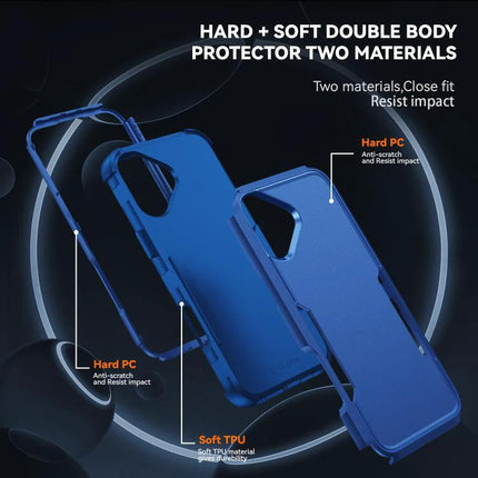 Phone Case for Everyday Protection on Commutes dual-material TPU and PC blue slim protective case for train and bus commutes