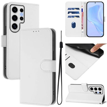 Leather Phone Case For Everyday Carry Essentials Simple Protective Case For Daily Errands On The Go - white folio wallet with card slots, cash pocket and stand
