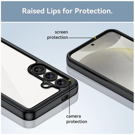 Colorful Samsung Galaxy Case For Everyday Protection showing raised lips for screen and camera protection with durable acrylic and TPU