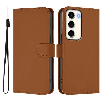 Leather Phone Case With Lanyard For Daily Essentials - brown PU leather wallet case with card slots, TPU phone holder and detachable lanyard