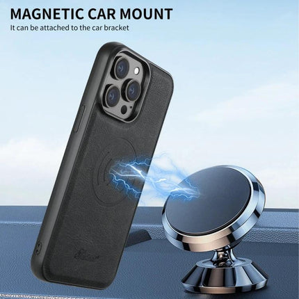 Durable Suteni Wallet Phone Case for Everyday Carry shown attached magnetically to a car mount
