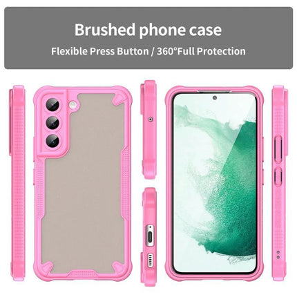 Armor Glaze Case for Smartphone: Everyday Protection - slim pink brushed PC+TPU phone case with raised screen and corner protection