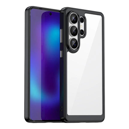 Acrylic Phone Case For Samsung Galaxy Everyday Protection For Daily Life And Handling During Commutes - clear acrylic with black TPU frame