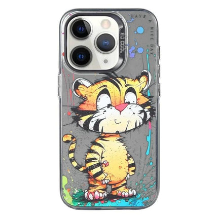 Animal Pattern Phone Case for Everyday Protection - vibrant oil-painting tiger design, durable TPU frame and PC backplate