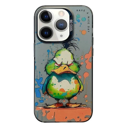 Animal Pattern Phone Case for Everyday Protection featuring vibrant oil-painting duck design, durable TPU frame and PC backplate, slim protective fit