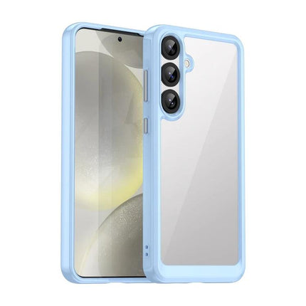 Colorful Samsung Galaxy Case For Everyday Protection - light blue acrylic TPU clear back, grip-focused everyday scratch and bump protection